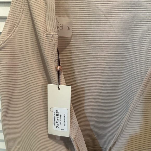 Calia Tops - Calia Taupe Striped Sleeveless Top